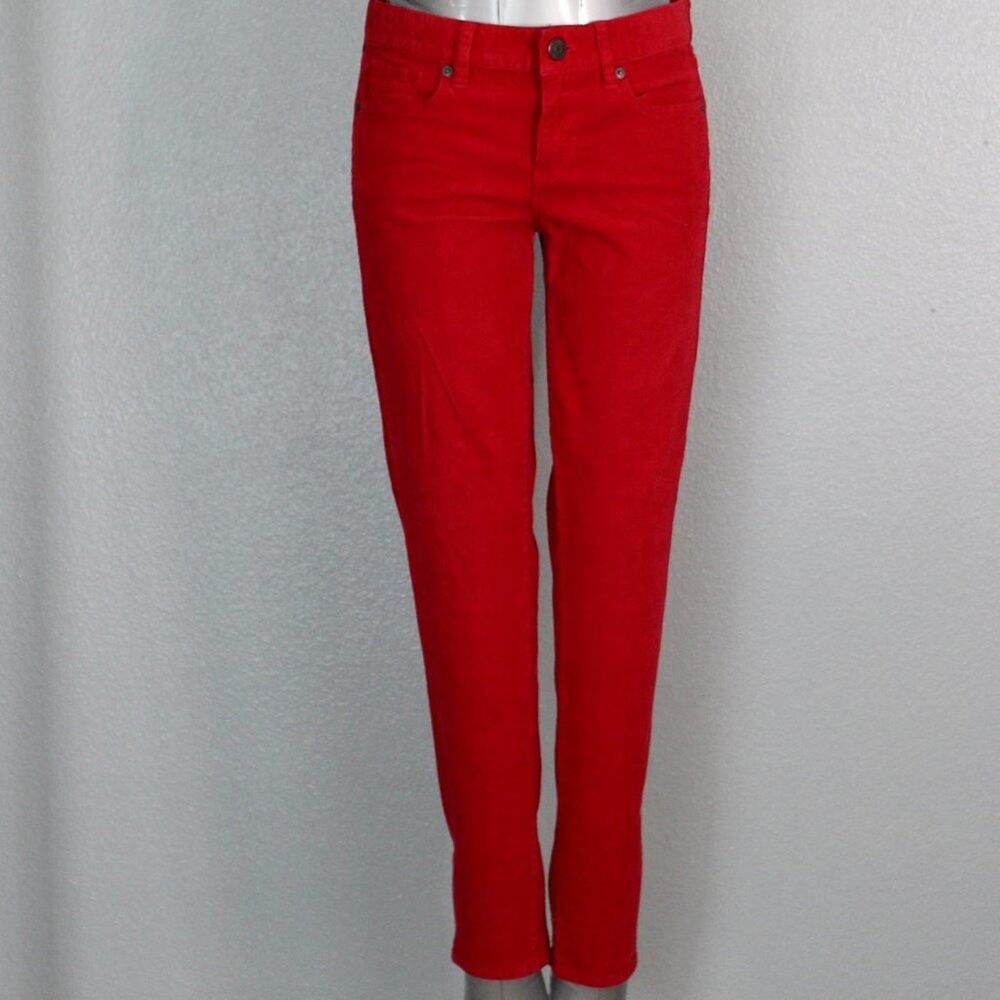 J. Crew Red Corduroy Toothpick Pants